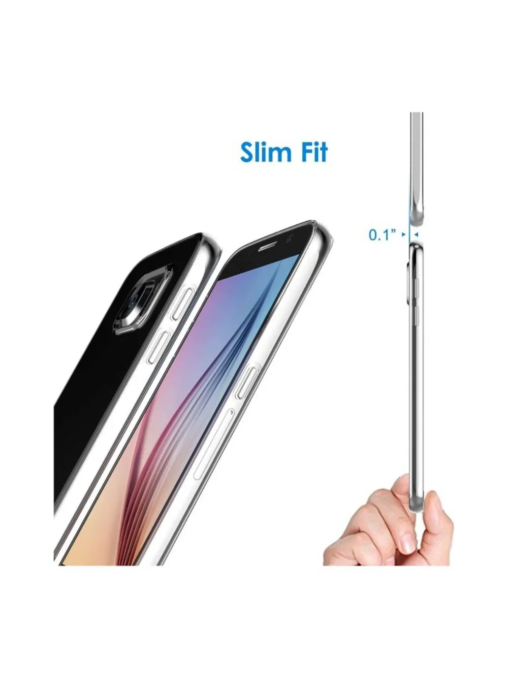 2 NEW Samsung Galaxy S6 Case Clear Transparent Slim Scratch Resistant TPU Cover